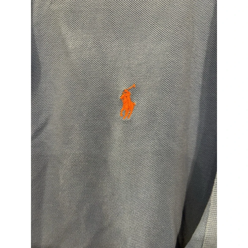 Polo Ralph Lauren Custom Slim Fit Polo Shirt Men's XXL Blue Orange Pony Cotton